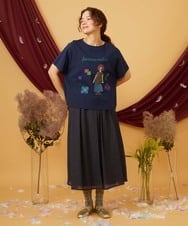 GJKJD33160 Jocomomola(ホコモモラ) 【接触冷感】Amigo ガールプリントTシャツ ネイビー