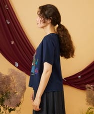GJKJD33160 Jocomomola(ホコモモラ) 【接触冷感】Amigo ガールプリントTシャツ ネイビー