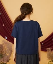 GJKJD33160 Jocomomola(ホコモモラ) 【接触冷感】Amigo ガールプリントTシャツ ネイビー