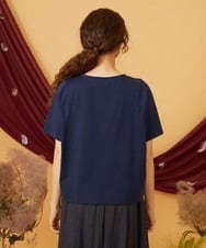 GJKJD33160 Jocomomola(ホコモモラ) 【接触冷感】Amigo ガールプリントTシャツ ネイビー
