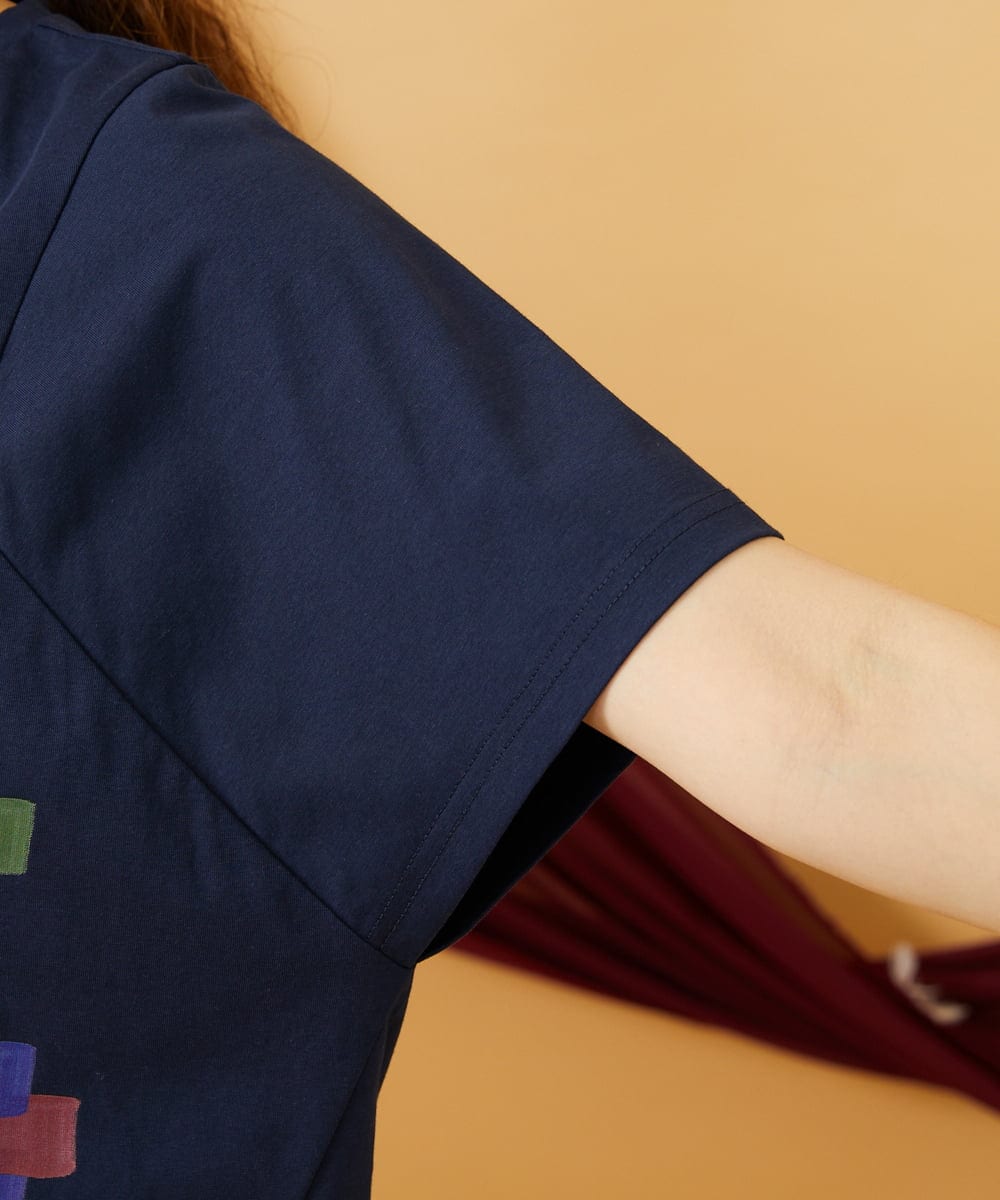 GJKJD33160 Jocomomola(ホコモモラ) 【接触冷感】Amigo ガールプリントTシャツ ネイビー
