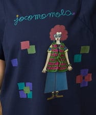 GJKJD33160 Jocomomola(ホコモモラ) 【接触冷感】Amigo ガールプリントTシャツ ネイビー