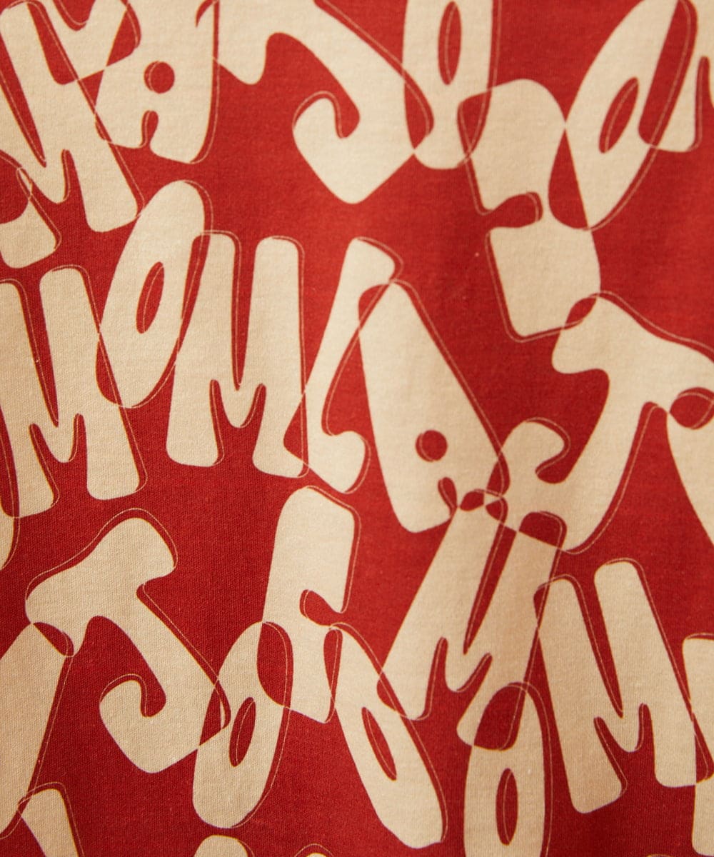 GJKJE04200 Jocomomola(ホコモモラ) Firma 総柄ドロストカットソー レッド