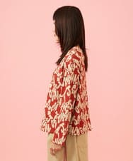GJKJE04200 Jocomomola(ホコモモラ) Firma 総柄ドロストカットソー レッド