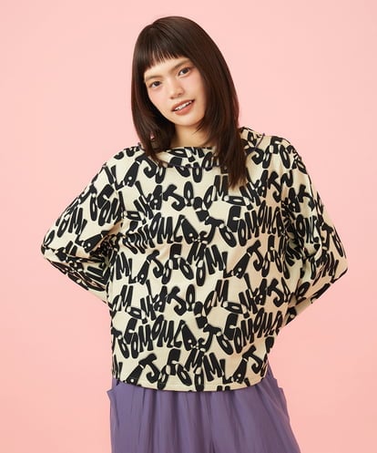GJKJE04200 Jocomomola Firma 総柄ドロストカットソー