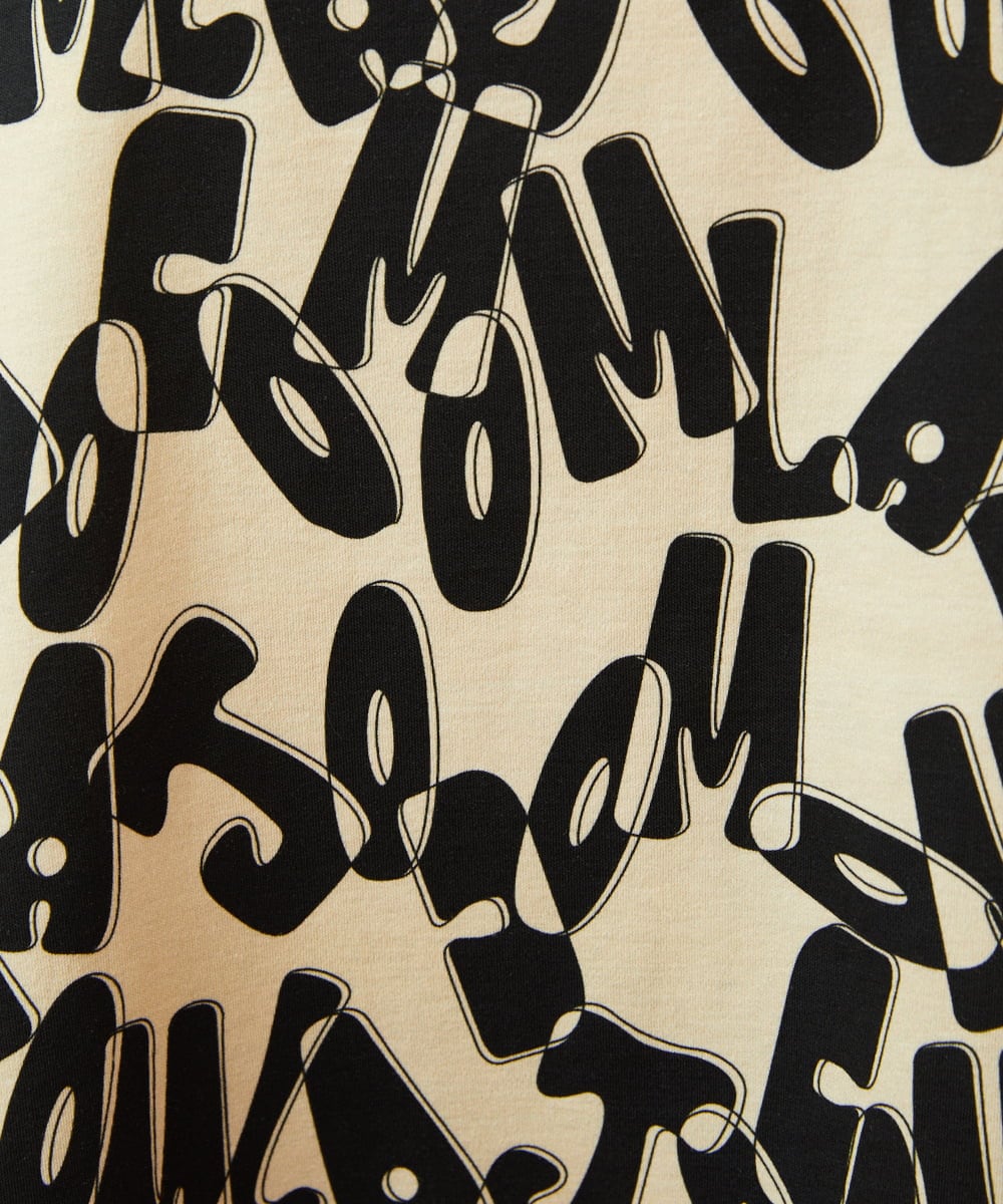GJKJE04200 Jocomomola(ホコモモラ) Firma 総柄ドロストカットソー ベージュ