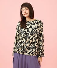 GJKJE04200 Jocomomola(ホコモモラ) Firma 総柄ドロストカットソー ベージュ