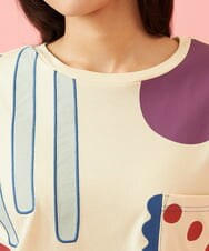 GJKJE35180 Jocomomola(ホコモモラ) Arte Libre プリントカットソー アイボリー