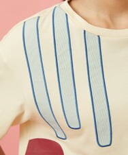 GJKJE35180 Jocomomola(ホコモモラ) Arte Libre プリントカットソー アイボリー