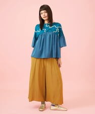 GJKJE36170 Jocomomola(ホコモモラ) Arte Libre ドッキングカットソー ブルー