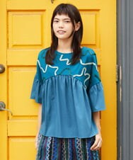 GJKJE36170 Jocomomola(ホコモモラ) Arte Libre ドッキングカットソー ブルー