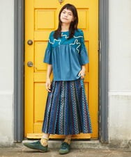 GJKJE36170 Jocomomola(ホコモモラ) Arte Libre ドッキングカットソー ブルー