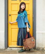 GJKJE36170 Jocomomola(ホコモモラ) Arte Libre ドッキングカットソー ブルー