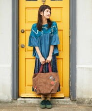 GJKJE36170 Jocomomola(ホコモモラ) Arte Libre ドッキングカットソー ブルー