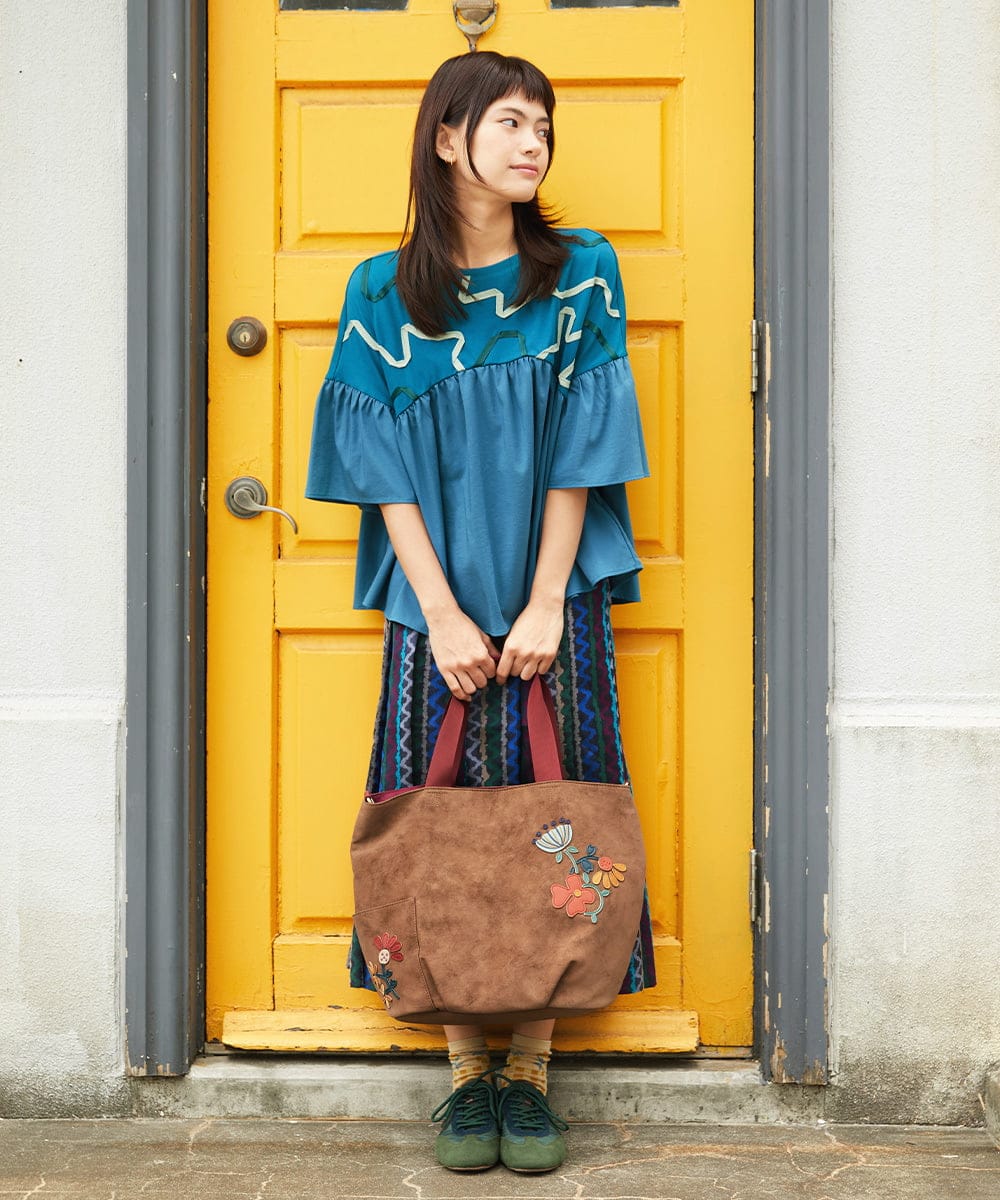 GJKJE36170 Jocomomola(ホコモモラ) Arte Libre ドッキングカットソー ブルー
