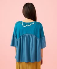 GJKJE36170 Jocomomola(ホコモモラ) Arte Libre ドッキングカットソー ブルー