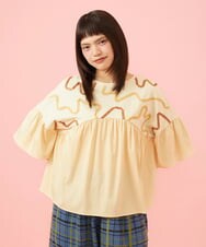 GJKJE36170 Jocomomola(ホコモモラ) Arte Libre ドッキングカットソー アイボリー
