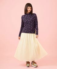 GJKJE39150 Jocomomola(ホコモモラ) 【日本製】配色ドットジャカードカットソー ブラック