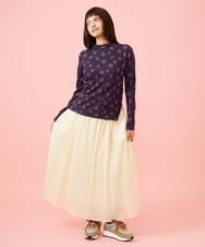GJKJE39150 Jocomomola(ホコモモラ) 【日本製】配色ドットジャカードカットソー ブラック