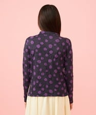 GJKJE39150 Jocomomola(ホコモモラ) 【日本製】配色ドットジャカードカットソー ブラック