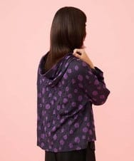 GJKJE40180 Jocomomola(ホコモモラ) 【日本製】配色ドットジャカードフード付きカットソー ブラック