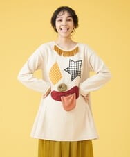 GJKJQ09180 Jocomomola(ホコモモラ) Payaso ピエロアップリケカットソー アイボリー
