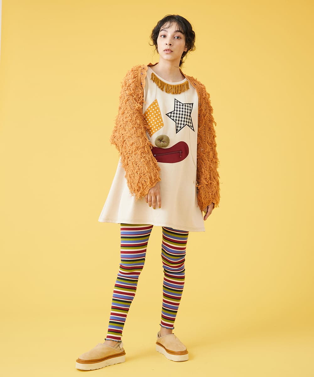 GJKJQ09180 Jocomomola(ホコモモラ) Payaso ピエロアップリケカットソー アイボリー
