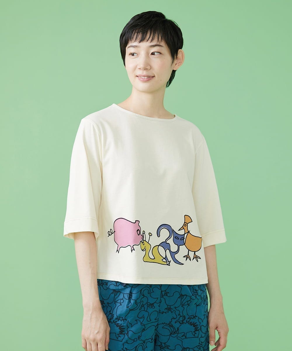 Reunir アニマルプリントTシャツ(カットソー・Tシャツ) | Jocomomola
