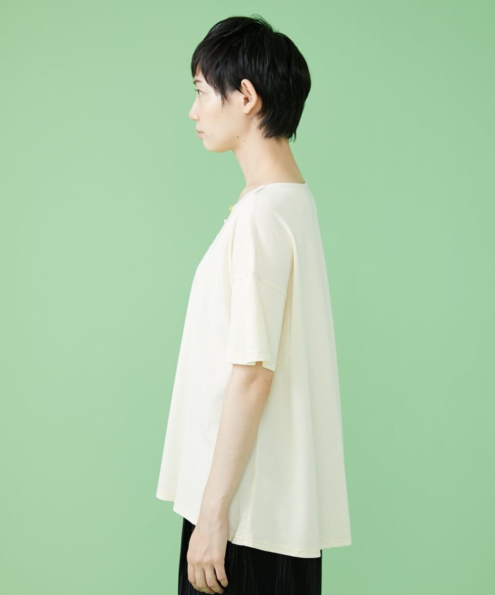 GJKJS02150 Jocomomola(ホコモモラ) Reunir フリルTシャツ アイボリー
