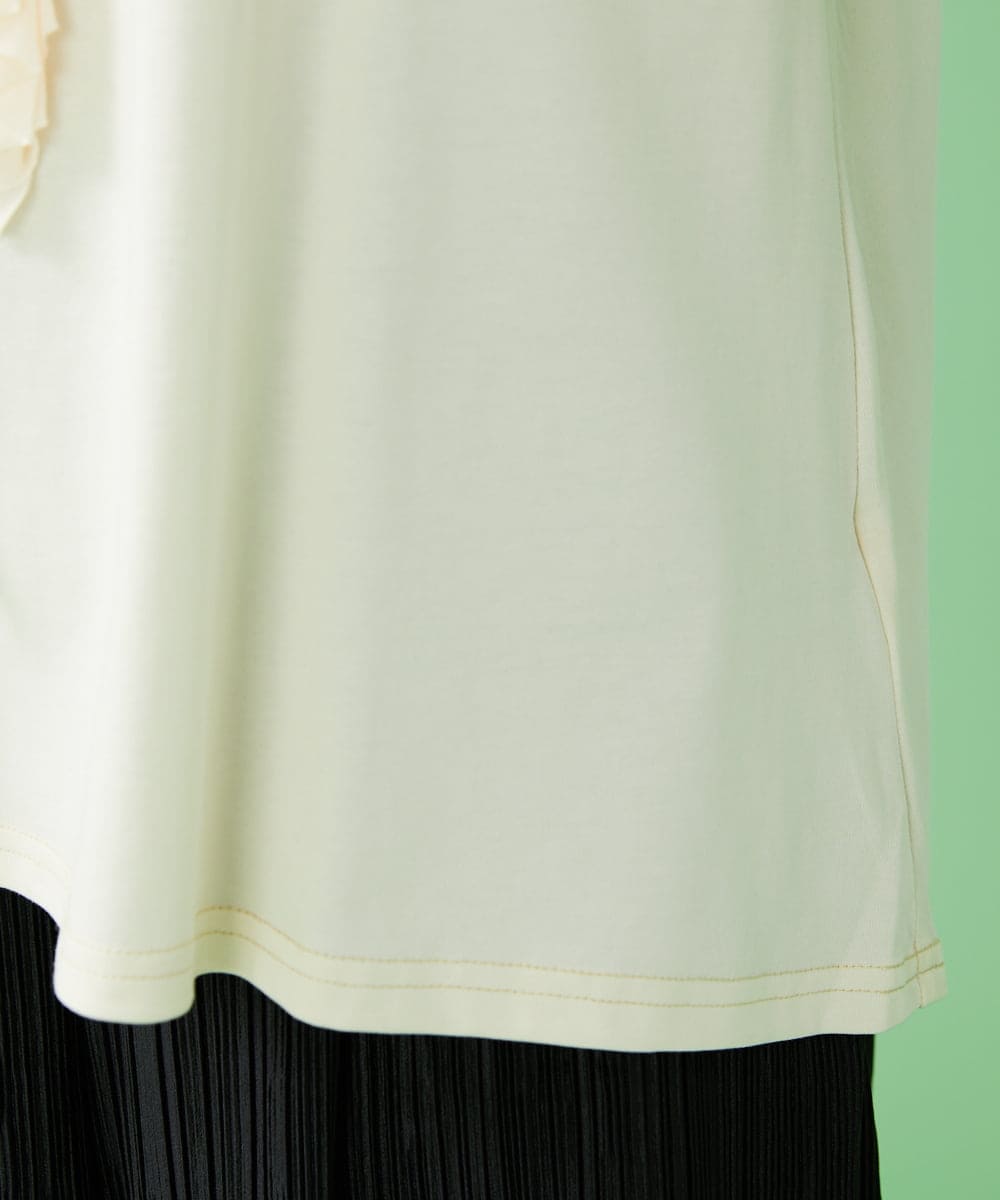 GJKJS02150 Jocomomola(ホコモモラ) Reunir フリルTシャツ アイボリー