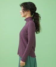 GJKJT39150 Jocomomola(ホコモモラ) Desnivel レースハイネックカットソー パープル