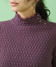 GJKJT39150 Jocomomola(ホコモモラ) Desnivel レースハイネックカットソー パープル