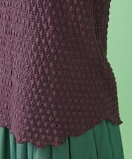 GJKJT39150 Jocomomola(ホコモモラ) Desnivel レースハイネックカットソー パープル