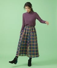GJKJT39150 Jocomomola(ホコモモラ) Desnivel レースハイネックカットソー パープル