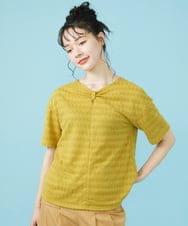 GJKJW37150 Jocomomola(ホコモモラ) Espejismo シャーリングジャカードカットソー イエロー