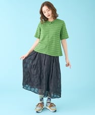 GJKJW37150 Jocomomola(ホコモモラ) Espejismo シャーリングジャカードカットソー イエロー