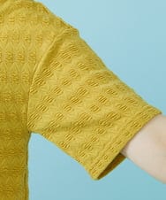 GJKJW37150 Jocomomola(ホコモモラ) Espejismo シャーリングジャカードカットソー イエロー