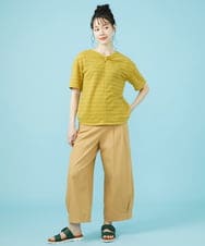 GJKJW37150 Jocomomola(ホコモモラ) Espejismo シャーリングジャカードカットソー イエロー