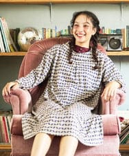 GJKLA31120 Jocomomola(ホコモモラ) レーヨンベアフライス レース切り替えカットソー アイボリー
