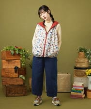 GJKLA32110 Jocomomola(ホコモモラ) レーヨンベアフライス フラワーモチーフハイネックカットソー グリーン