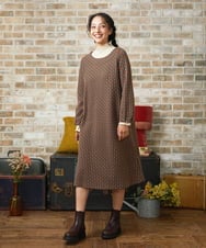 GJKLA32110 Jocomomola(ホコモモラ) レーヨンベアフライス フラワーモチーフハイネックカットソー グリーン