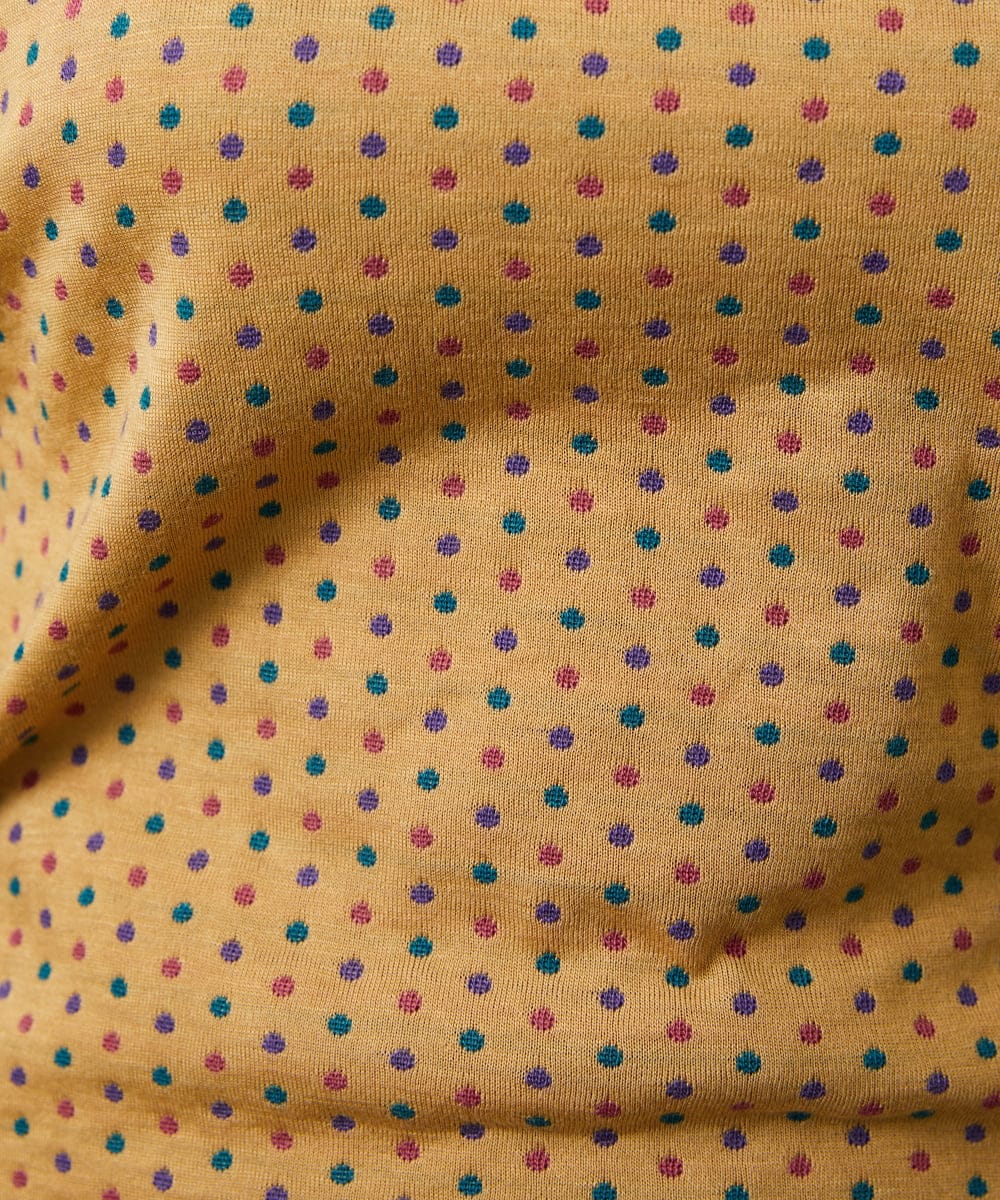 GJKLA33160 Jocomomola(ホコモモラ) 接結ドットタートルネックカットソー ベージュ