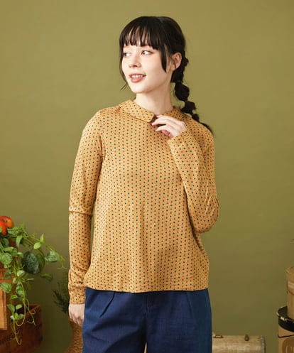 GJKLA34160  接結ドットラウンドネックカットソー