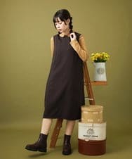 GJKLA34160 Jocomomola(ホコモモラ) 接結ドットラウンドネックカットソー ベージュ
