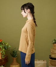 GJKLA34160 Jocomomola(ホコモモラ) 接結ドットラウンドネックカットソー ベージュ