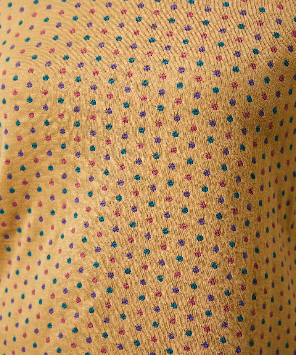 GJKLA34160 Jocomomola(ホコモモラ) 接結ドットラウンドネックカットソー ベージュ
