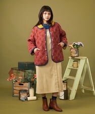 GJKLD32120 Jocomomola(ホコモモラ) レーヨンベアフライス フラワー刺繍ハイネックカットソー ブルー