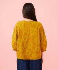 GJKLD33200 Jocomomola(ホコモモラ) 【日本製】Forma de flor パネル切り替えフラワージャカードカットソー マスタード