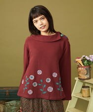 GJKLD34190 Jocomomola(ホコモモラ) Brotar エンブロイダリーカットソープルオーバー ボルドー