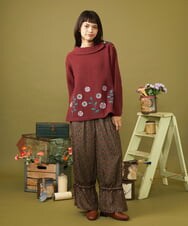 GJKLD34190 Jocomomola(ホコモモラ) Brotar エンブロイダリーカットソープルオーバー ボルドー